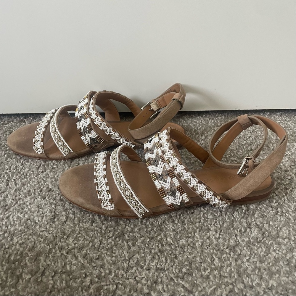 Rebecca Minkoff Aztec Beaded Suede Sandals - Picture 4 of 6